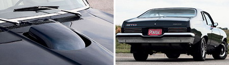 Воздухозаборник на капоте и вид сзади Pontiac Venture GTO '1974